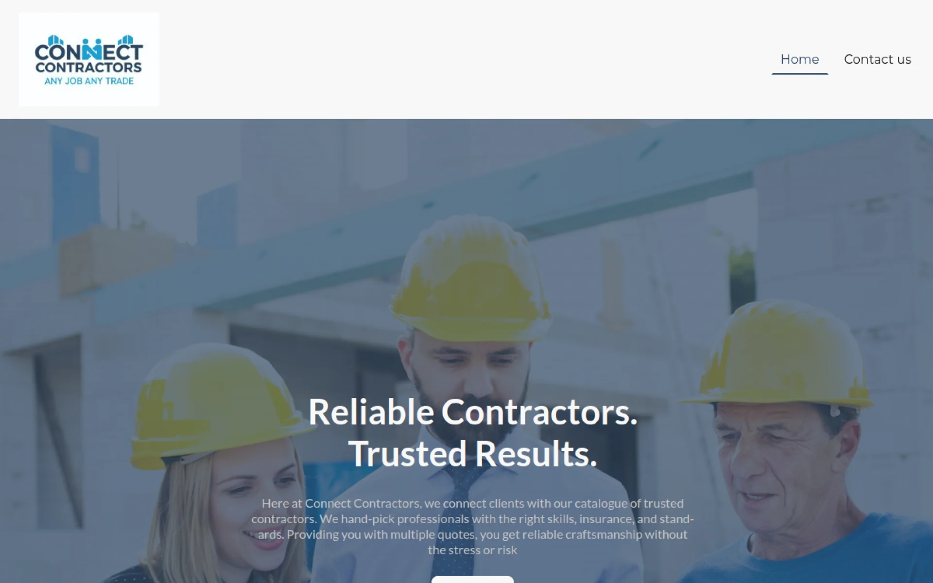 Connect Contractors Northeast website