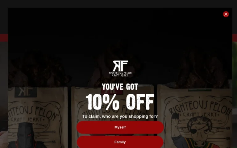 Righteous Felon online store homepage
