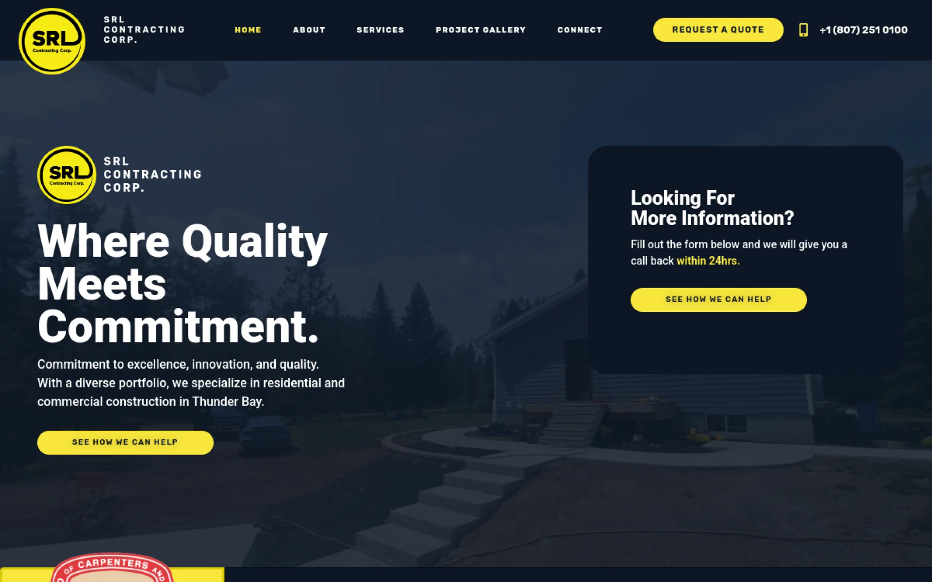 SRL Contracting website designed and built by Amazing Tech