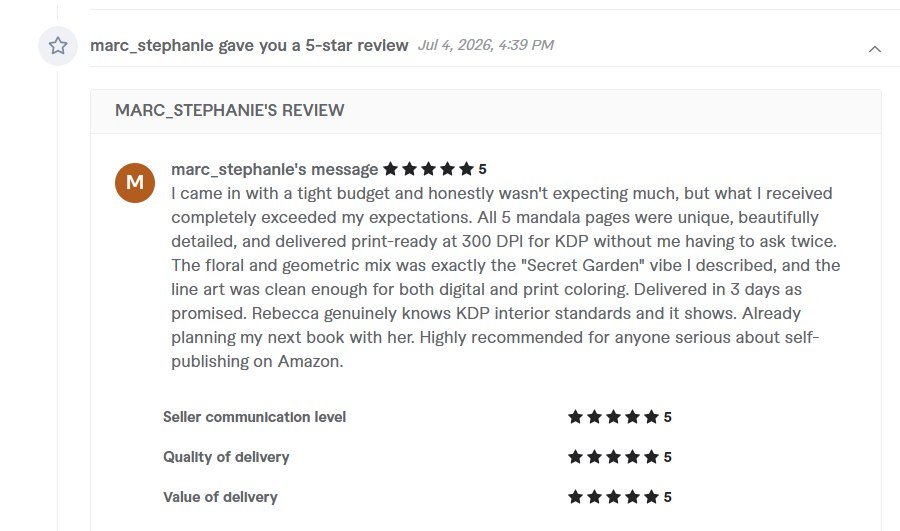Screenshot of the Fiverr review